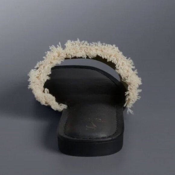 Simply Vera Vera Wang Charden Embellished Slip On Natural Sandals Size: 10 NEW - Picture 7 of 7